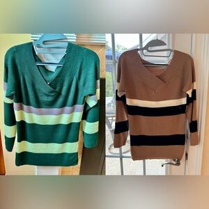 Set of 2 New York & Co. Women’s v-neck sweaters size L